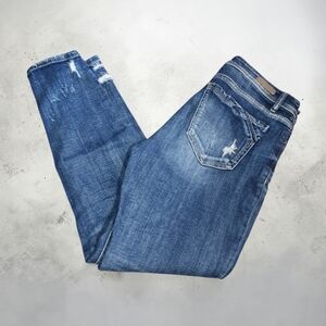 Womens Buckle Black Skinny Jeans